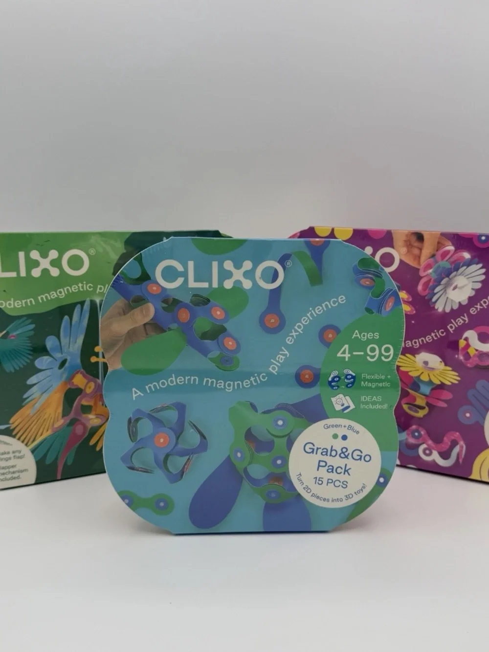 Clixo Magnetic Building Toys Bundle Grab & Go Jungle Birds Glam NEW Sealed STEM